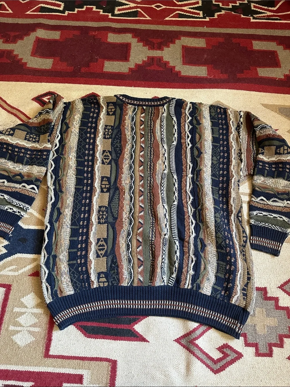 Vintage Murano Coogi Style Sweater Multicolor 90s Size XL